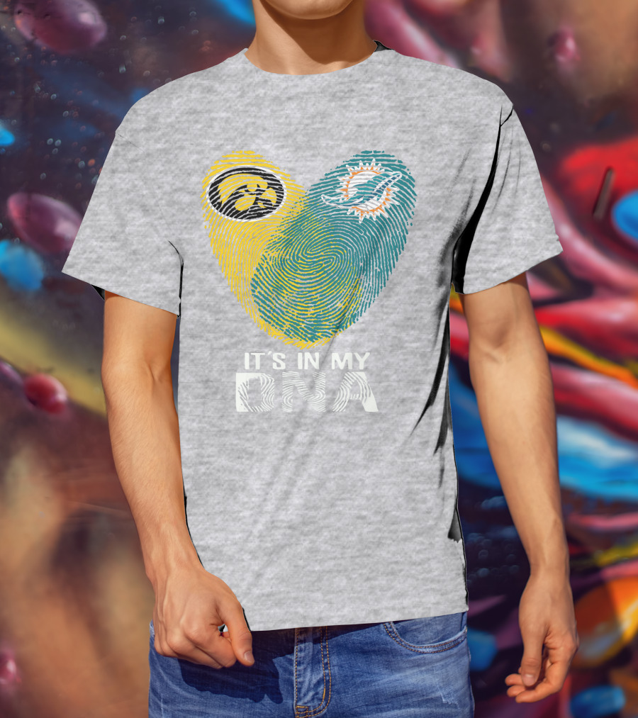 Miami Dolphins Iowa Hawkeyes It's In My Dna T-Shirt