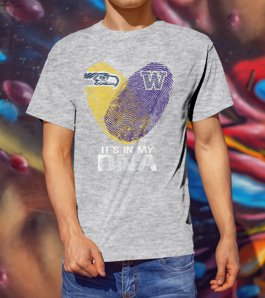 Seattle Seahawks Washington Huskies It's In My Dna T-Shirt