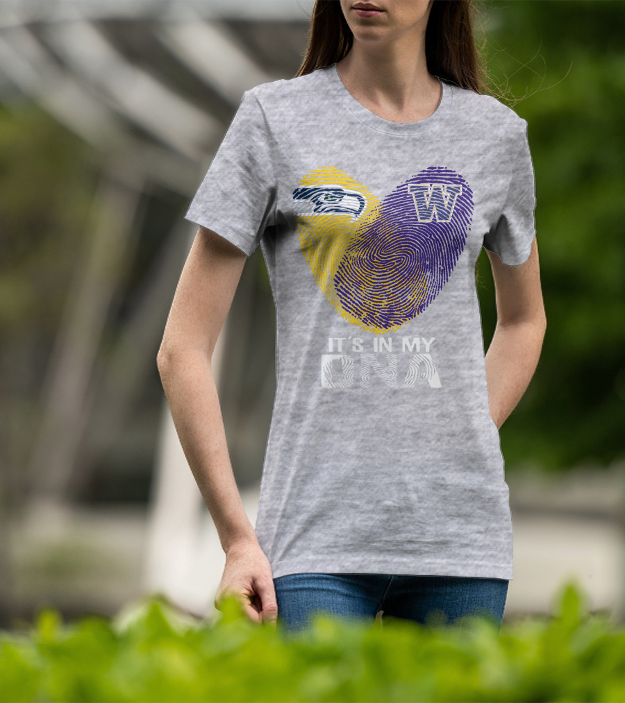 Seattle Seahawks Washington Huskies It's In My Dna T-Shirt