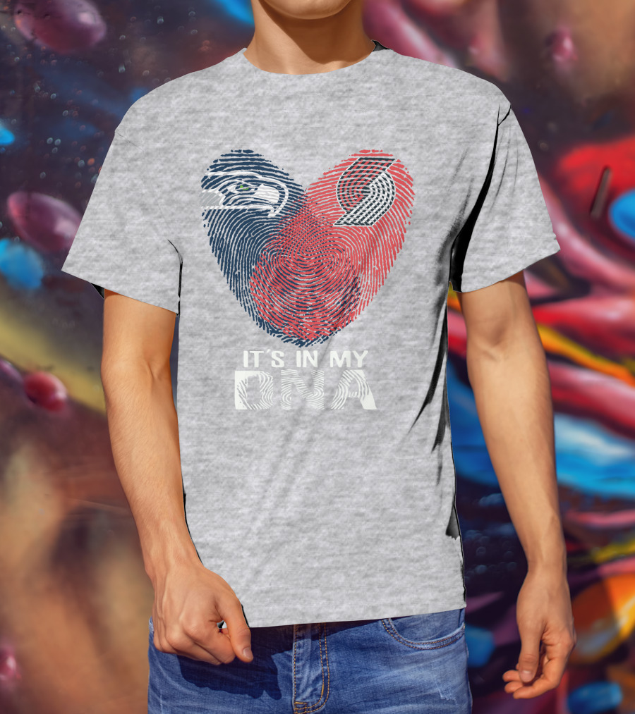 Portland Trail Blazers Seattle Seahawks It's In My Dna T-Shirt