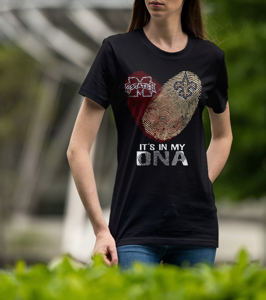 New Orleans Saints Ms State It's In My Dna T-Shirt
