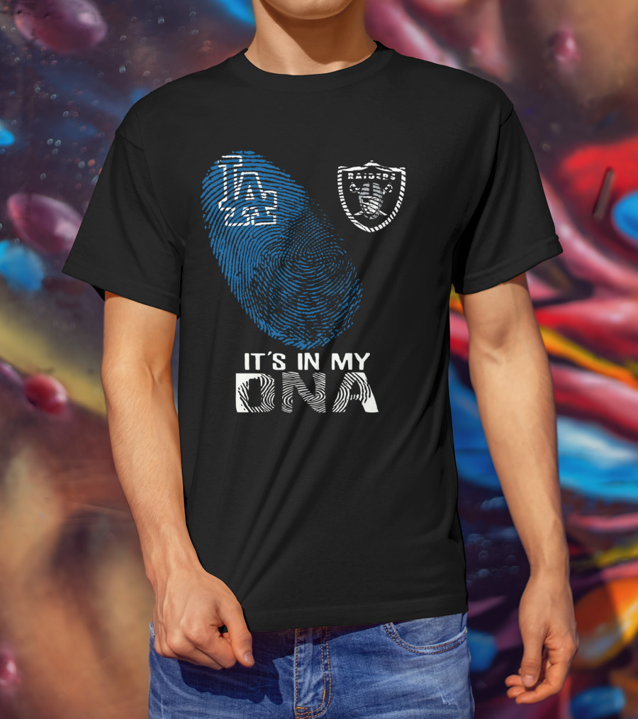 It's In My Dna Oakland Raiders Los Angeles Dodgers T-Shirt