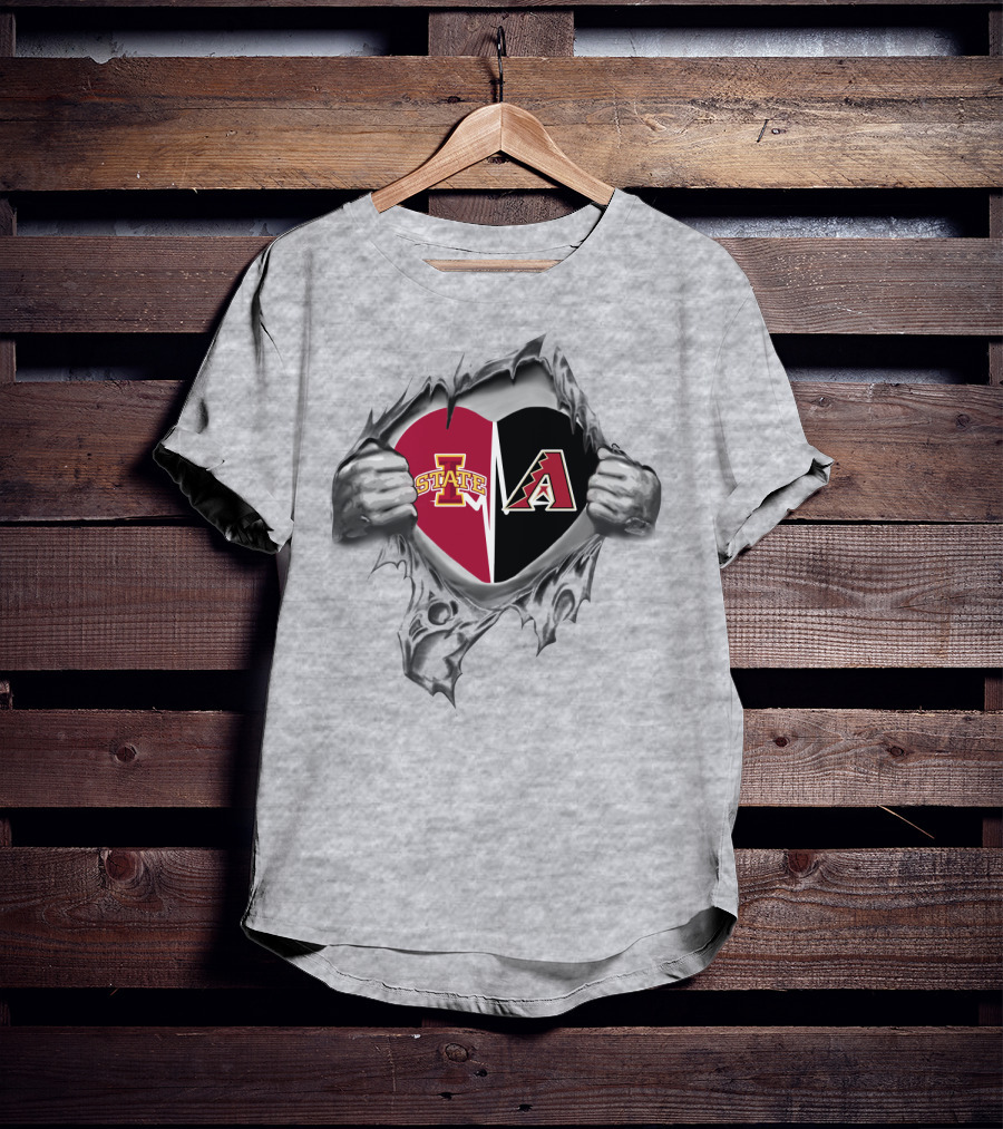 Iowa State Cyclones Arizona Diamondbacks Heart T-Shirt