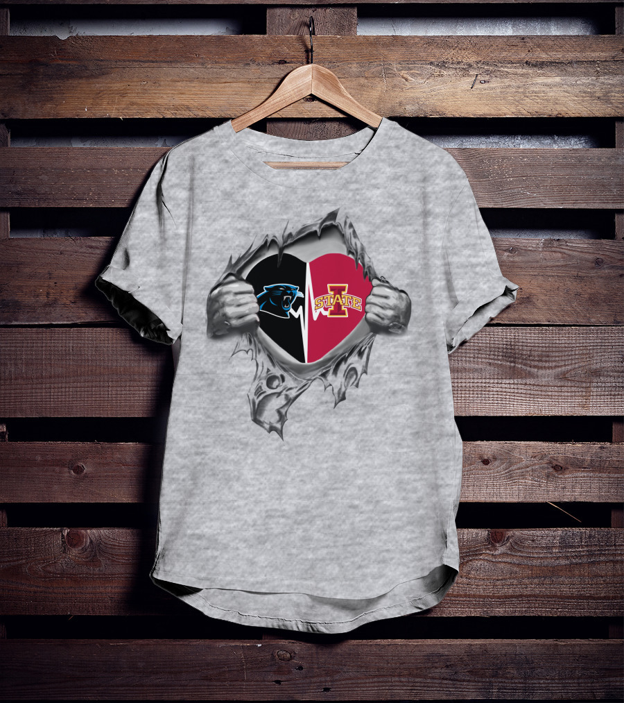 Iowa State Cyclones Carolina Panthers Heart T-Shirt