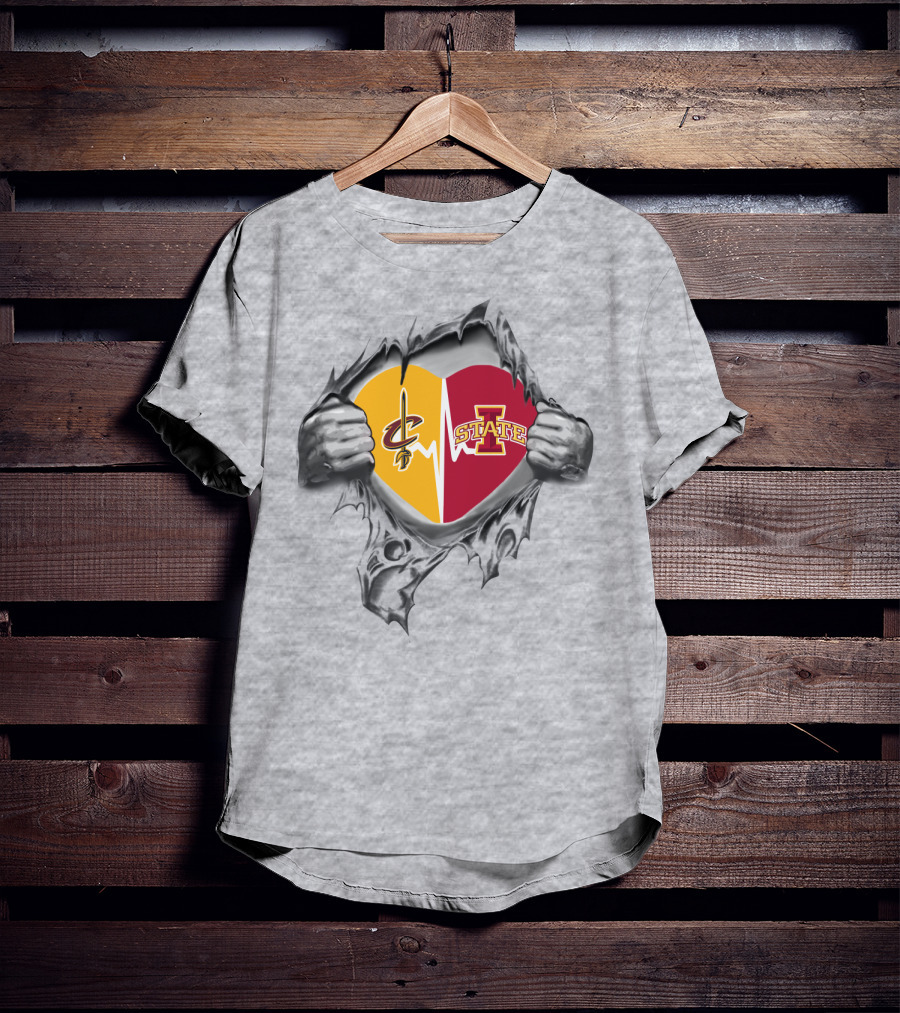 Iowa State Cleveland Cavaliers Heart T-Shirt