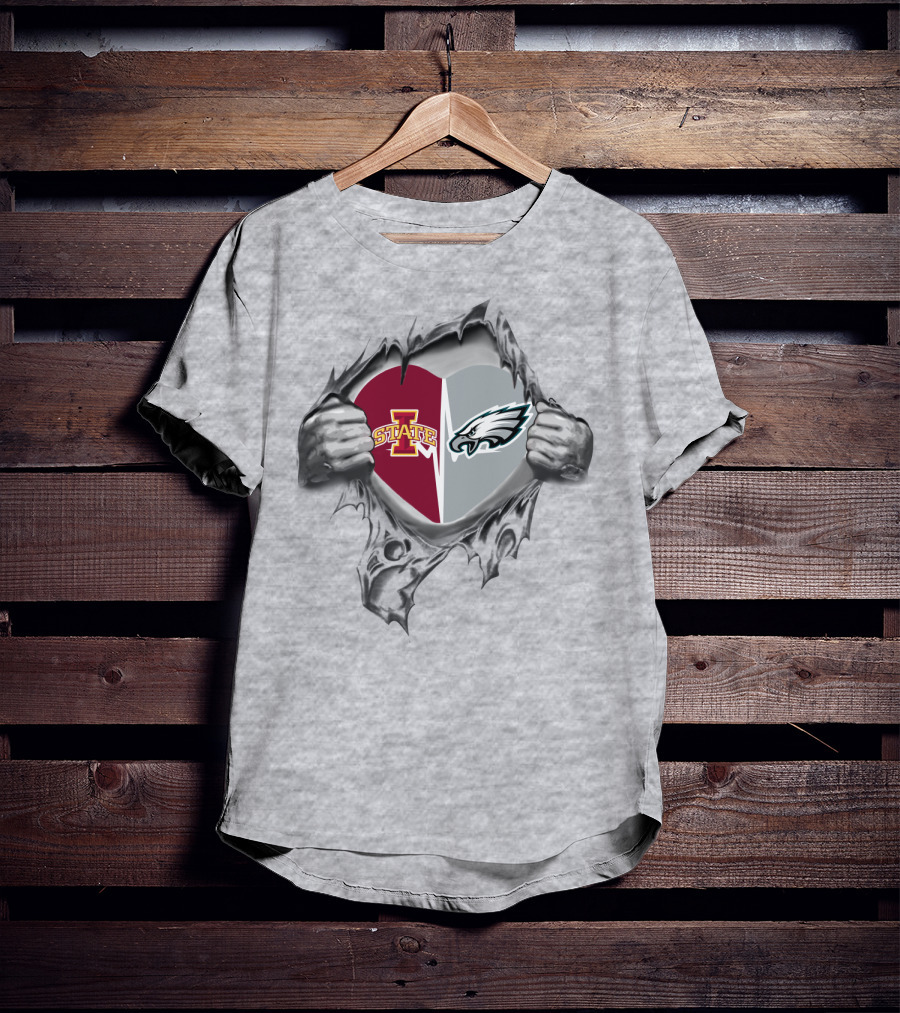 Iowa State Cyclones Philadelphia Eagles Heart T-Shirt