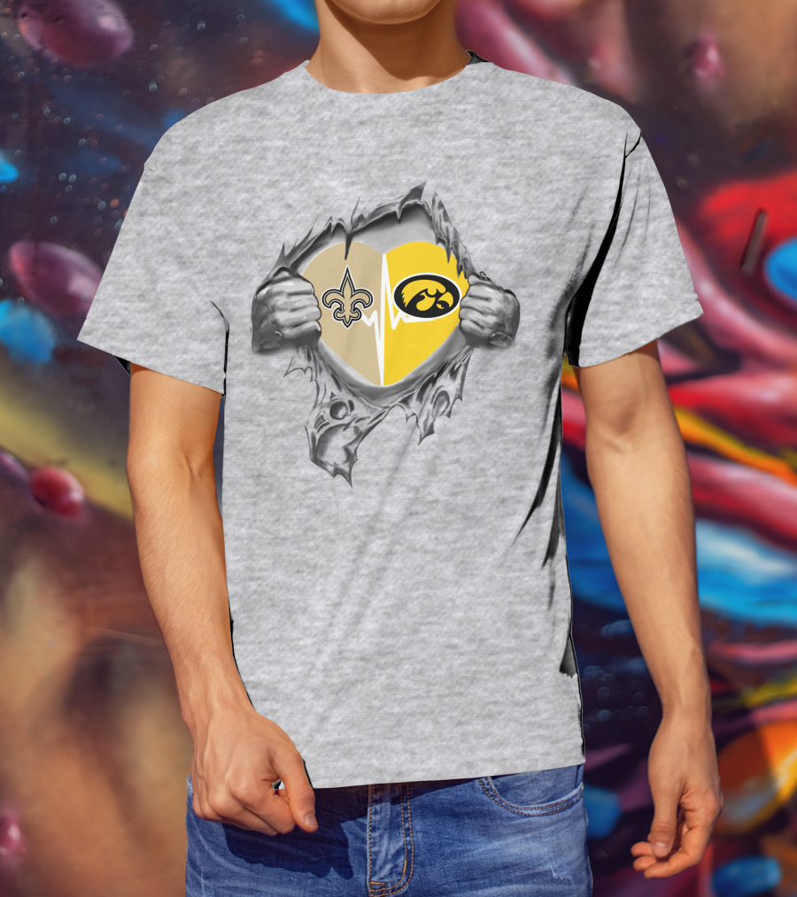 New Orleans Saints Hawkeyes Heart T-Shirt