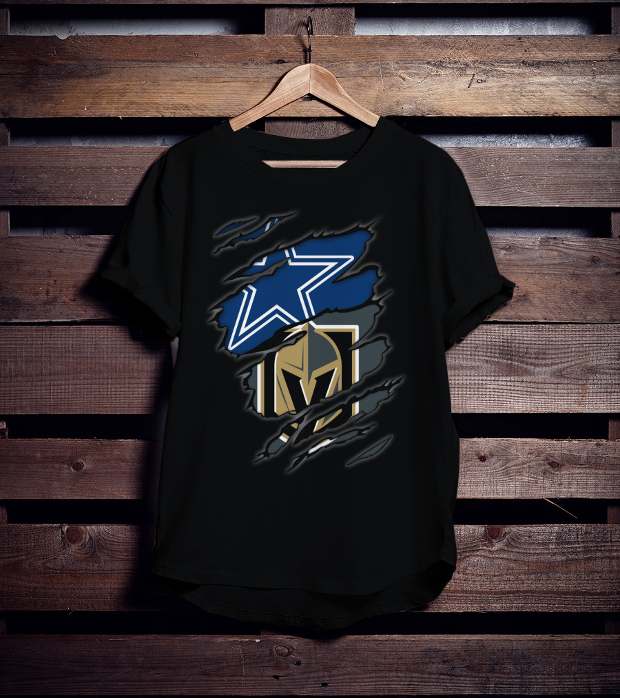 Dallas Cowboys Vegas Golden Knights Fan Crossover T-Shirt
