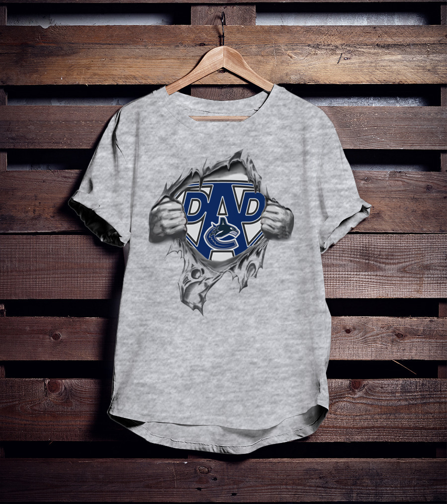 Canucks Dad Super Dad Logo Burst T-Shirt