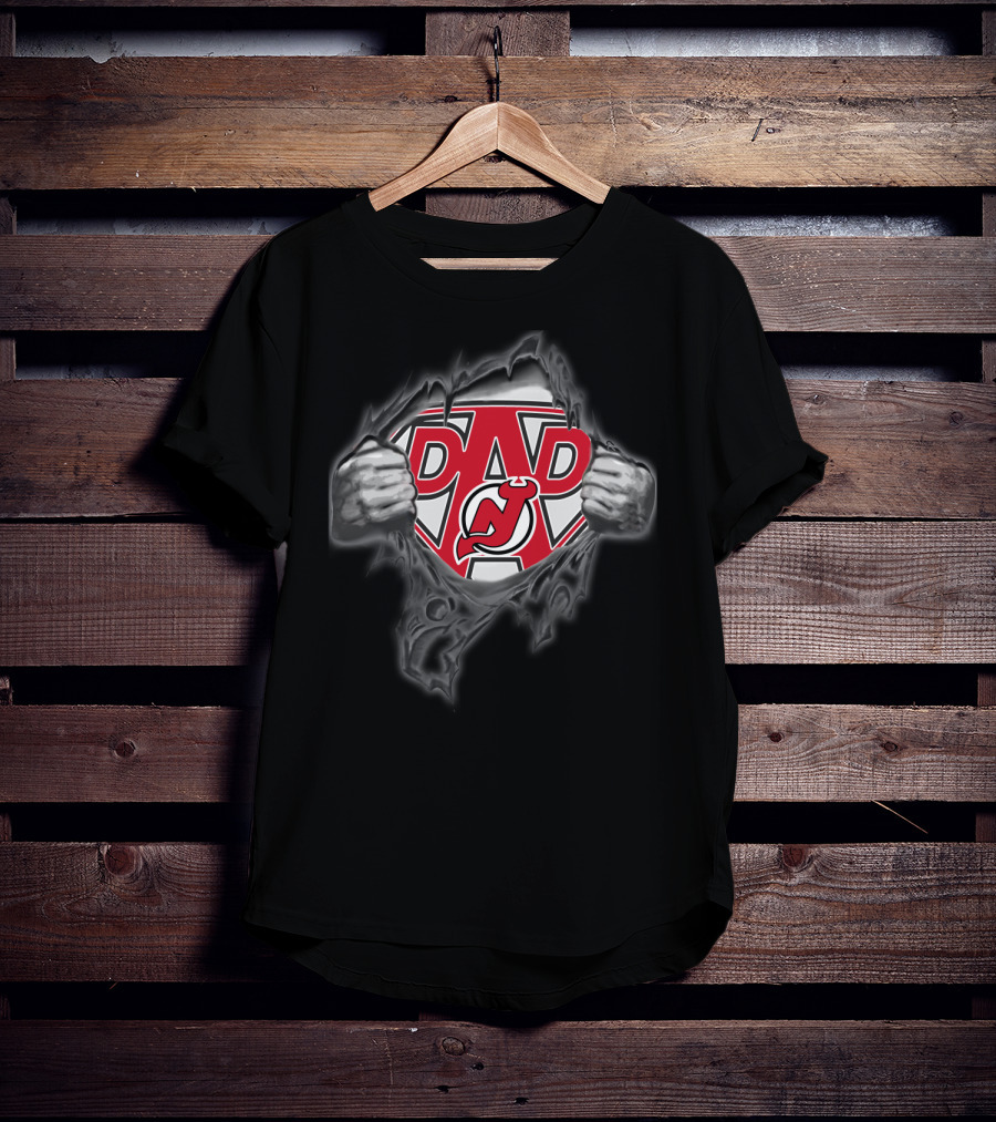 Devils Dad Superhero Fan Logo Reveal T-Shirt