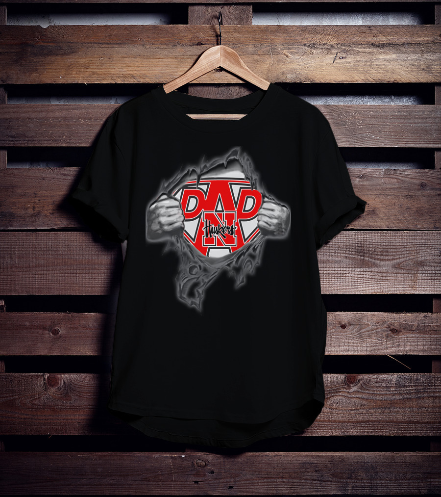 Nebraska Huskers Super Dad Superman T-Shirt