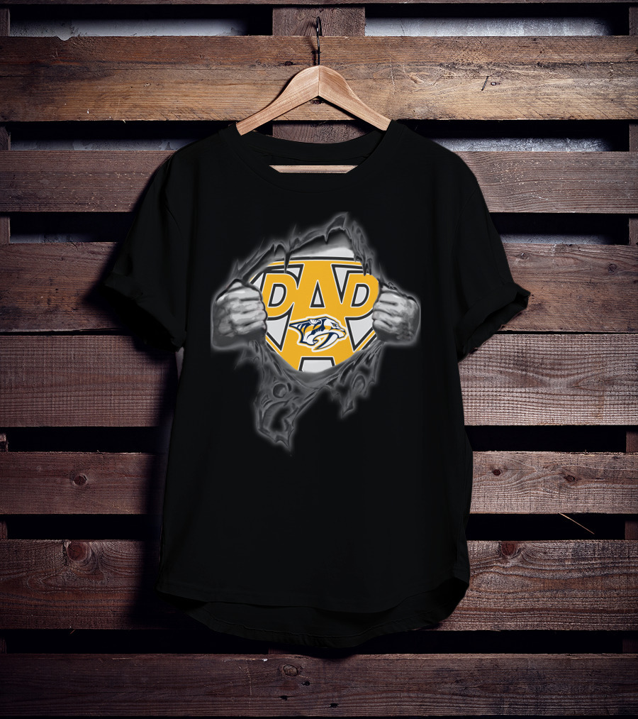 Nashville Predators Super Dad Hero T-Shirt