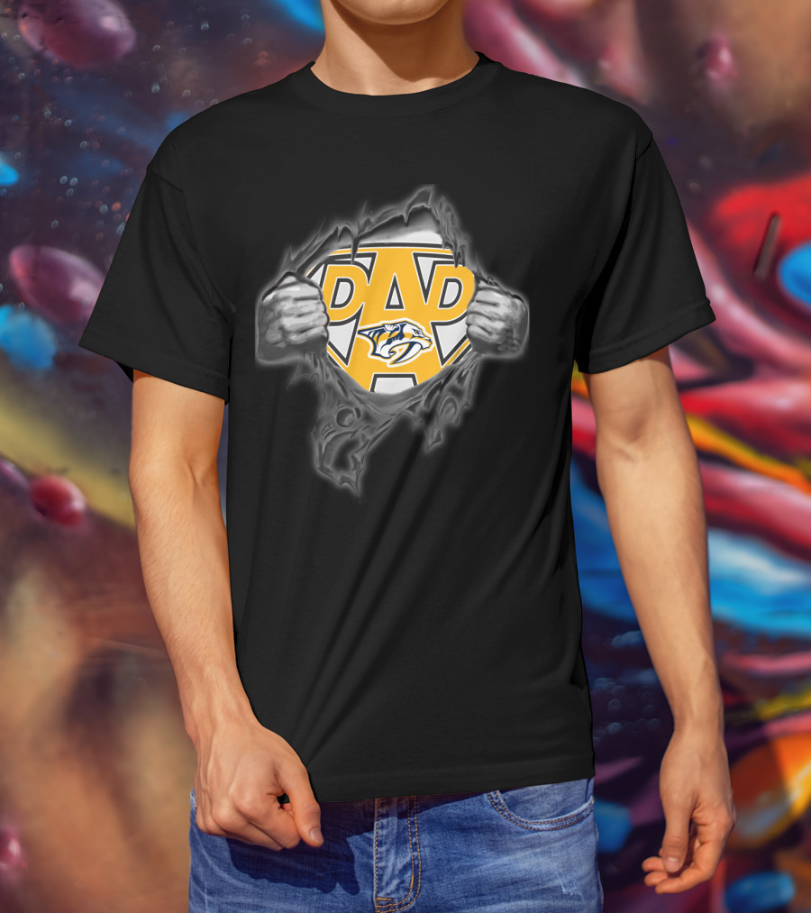 Nashville Predators Super Dad Hero T-Shirt