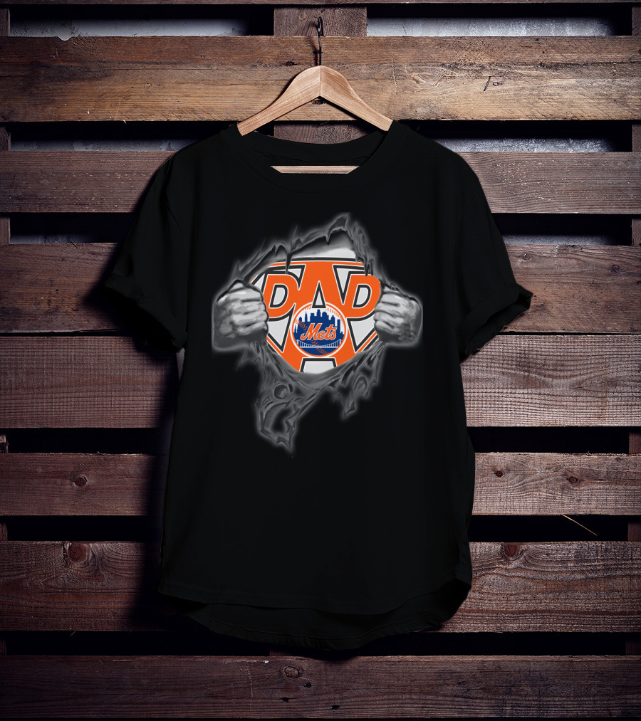 New York Mets Dad Superhero T-Shirt