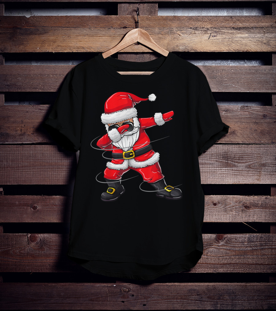 Christmas Dabbing Santa Boy Girl Santa Dab Pose T-Shirt