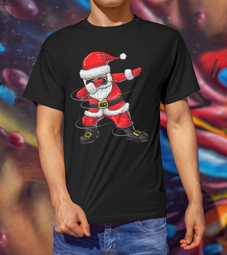 Christmas Dabbing Santa Boy Girl Santa Dab Pose T-Shirt