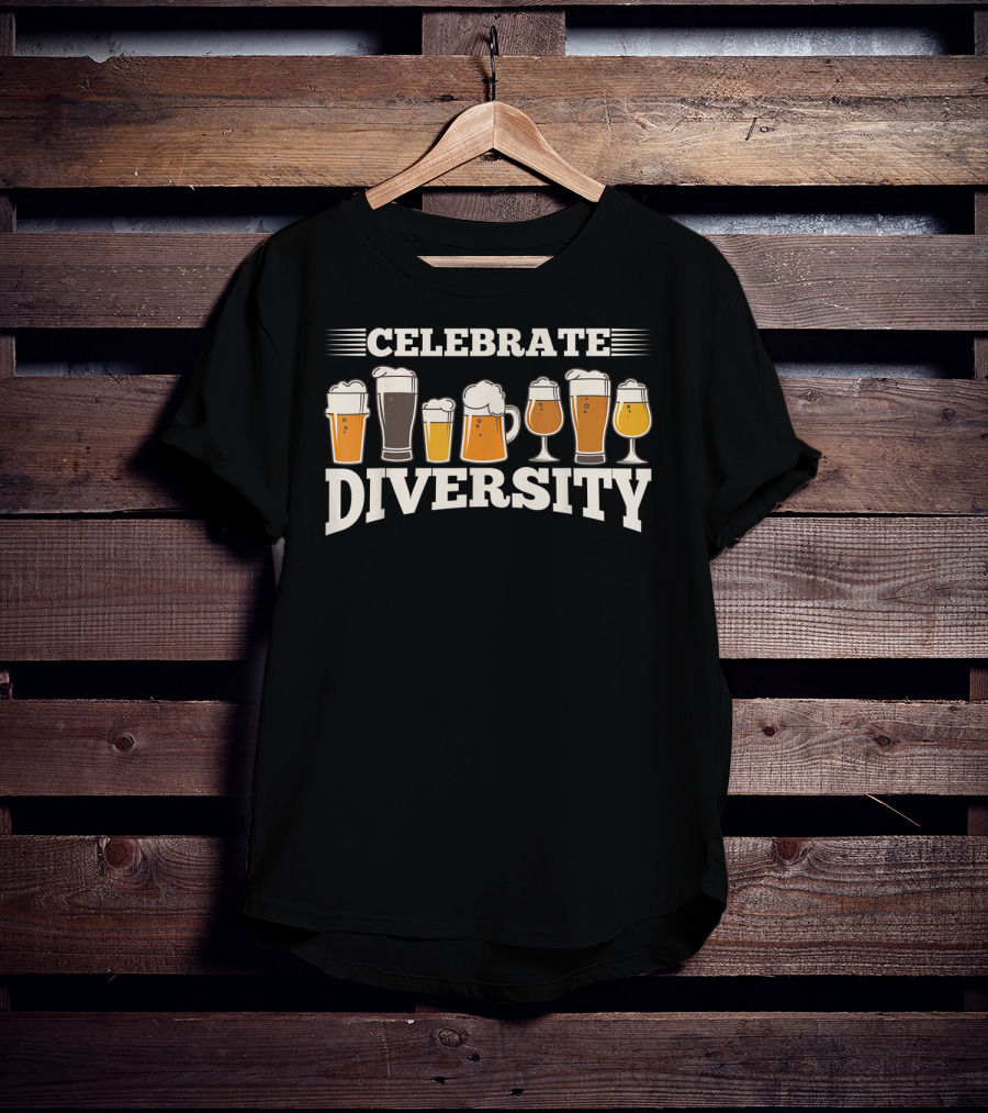 Celebrate Diversity Beer Variety Glasses T-Shirt