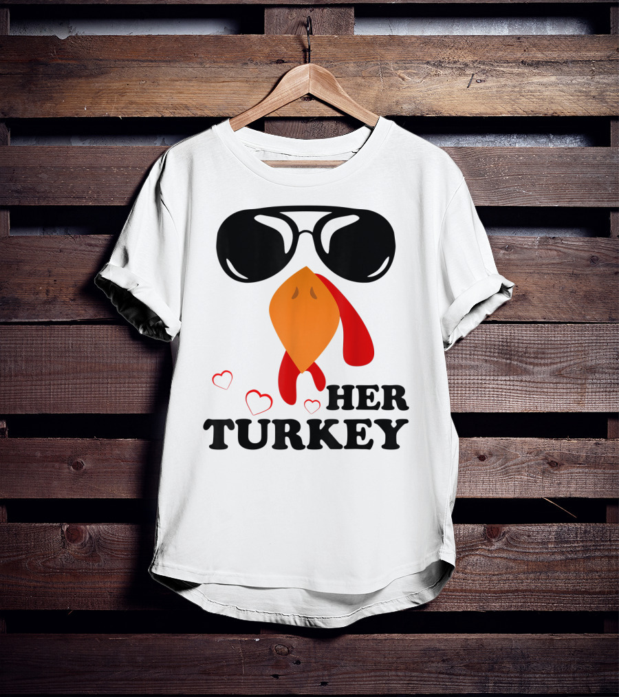 Her Turkey Funny Men's Matching Thanksgiving T-Shirt