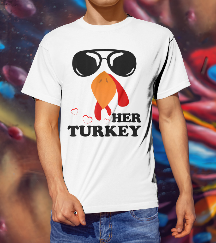Her Turkey Funny Men's Matching Thanksgiving T-Shirt