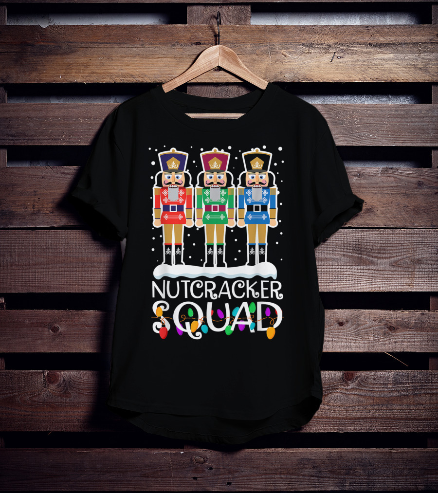Nutcracker Squad Holiday Ballet Dance Christmas Lights T-Shirt