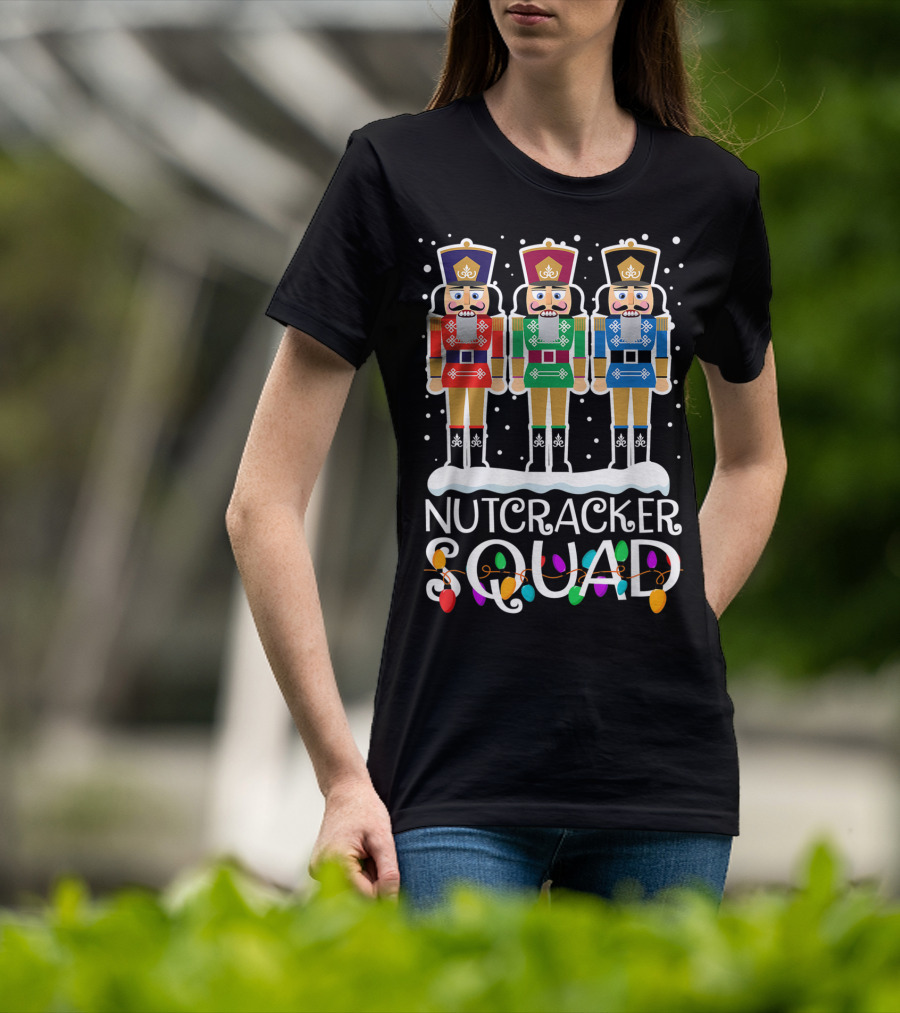 Nutcracker Squad Holiday Ballet Dance Christmas Lights T-Shirt