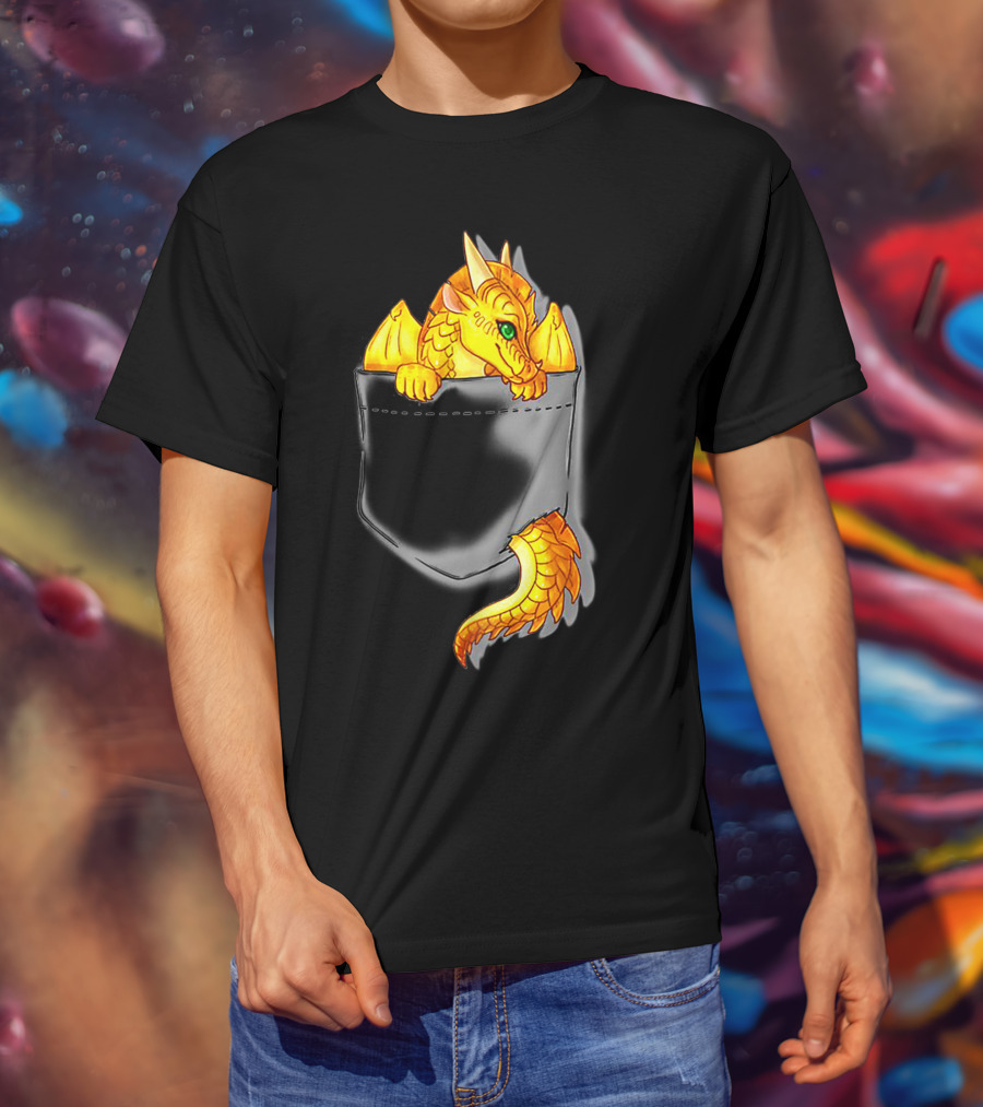 Wings Of Fire Pocket Sunny Dragon Bright Gold Character T-Shirt