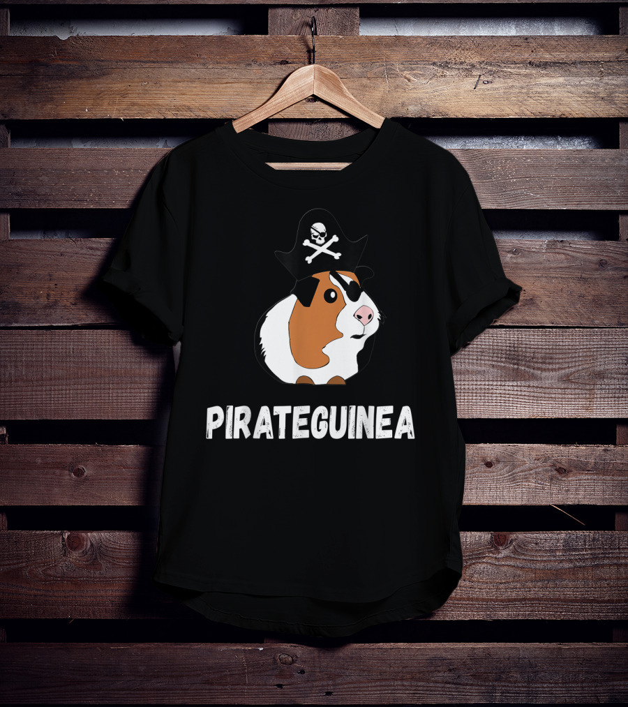 PIRATEGUINEA Captain Guinea Pigs Sails Of Sea Skeleton Pets T-Shirt