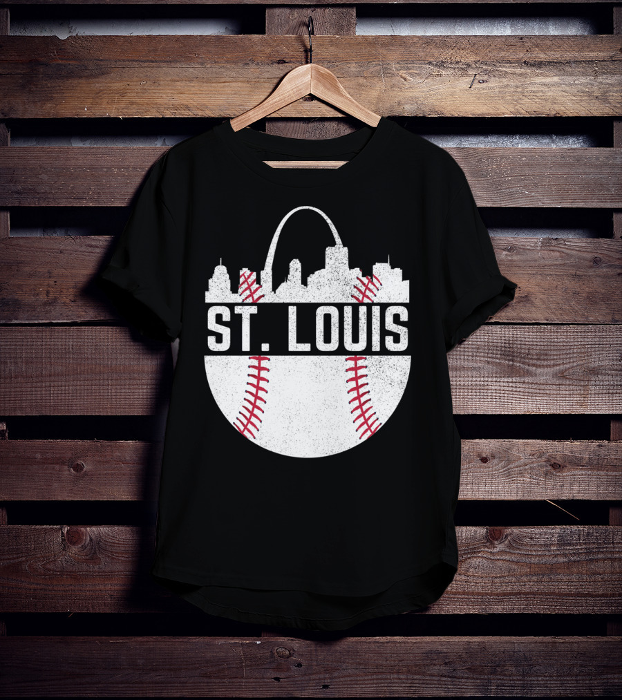 St Louis Baseball Skyline Arch T-Shirt