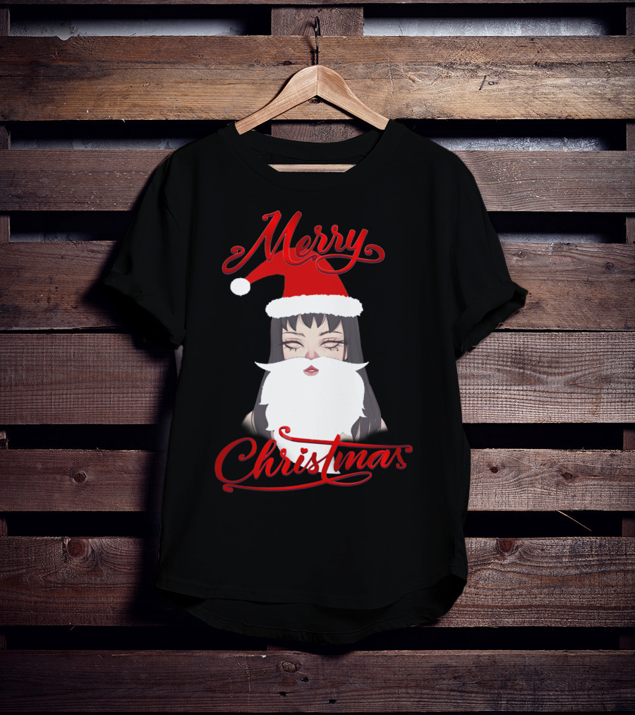 Merry Christmas Uzumaki Kirie Goshima Manga Santa Hat And Beard T-Shirt