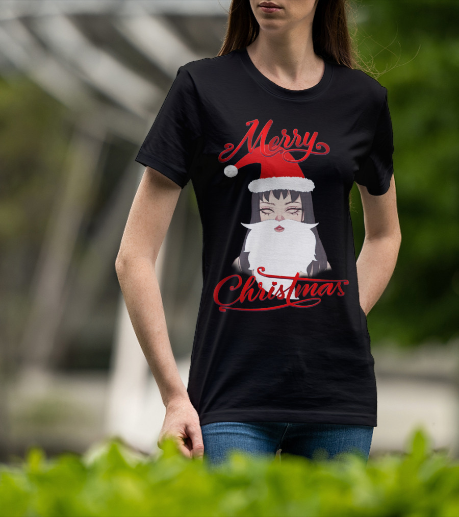 Merry Christmas Uzumaki Kirie Goshima Manga Santa Hat And Beard T-Shirt