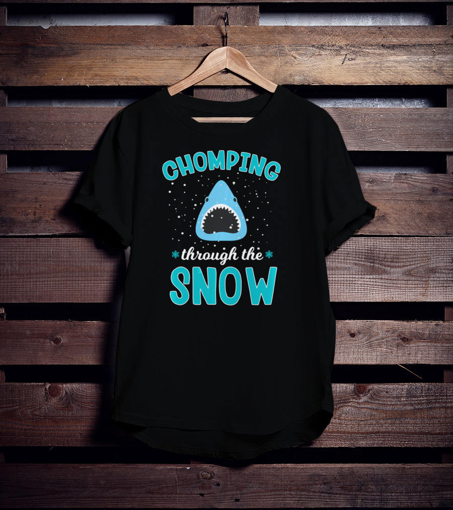 Chomping Through The Snow Shark Christmas T-Shirt