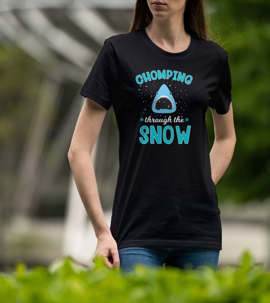 Chomping Through The Snow Shark Christmas T-Shirt