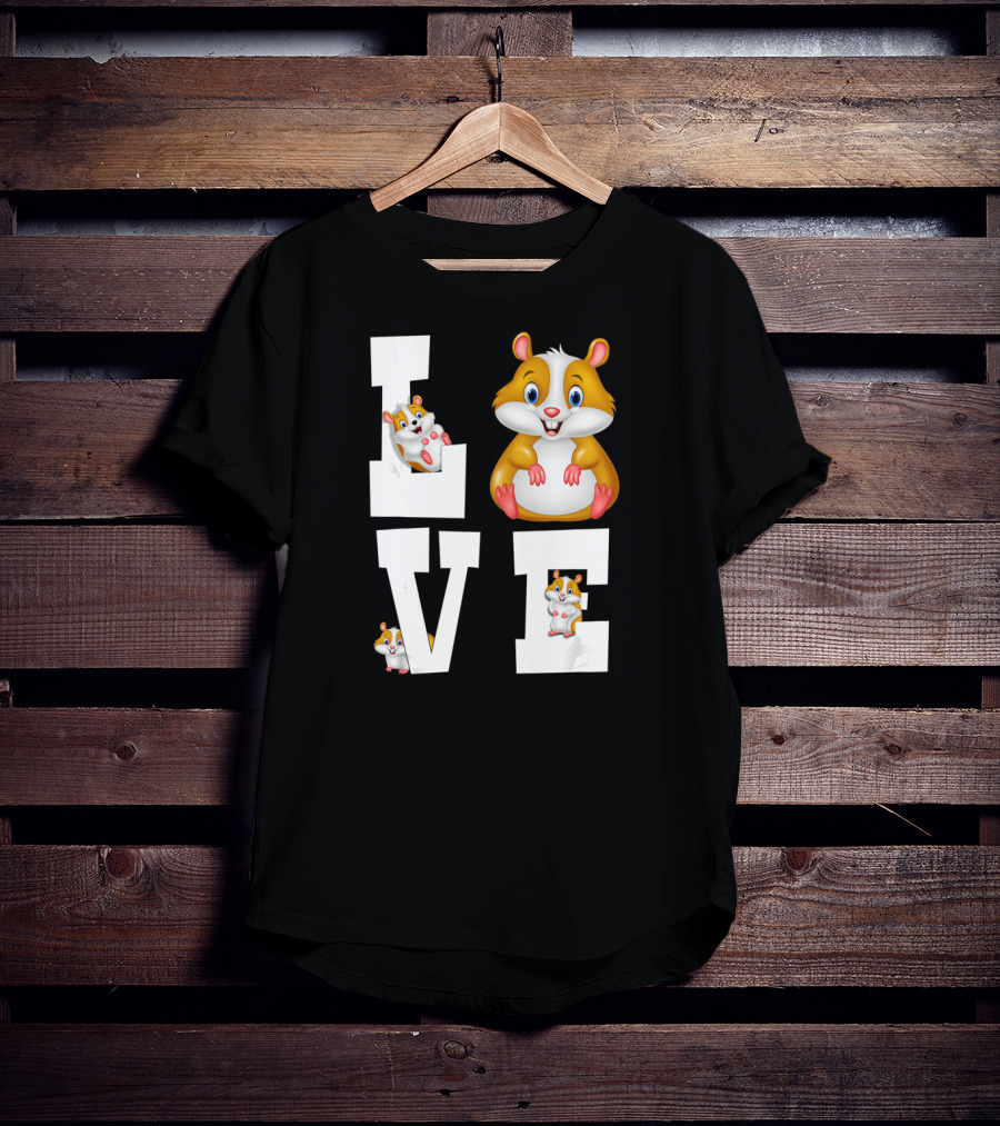 Love Hamsters Owners Cute Cartoon Rodent T-Shirt