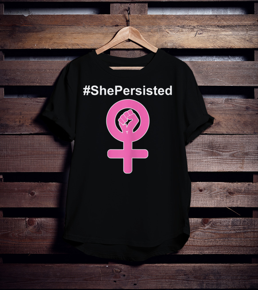 ShePersisted Feminist Symbol With Raised Fist Venus T-Shirt