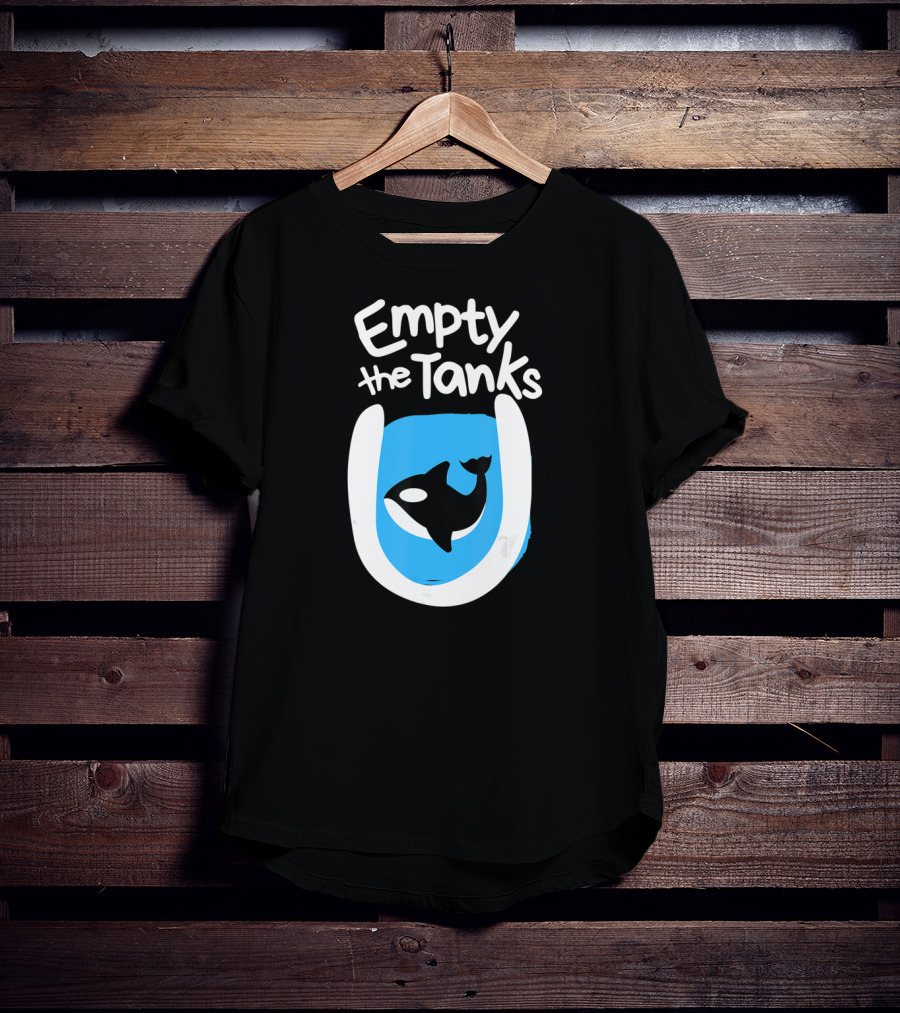 Empty The Tanks Killer Whale Orca Inside Blue Tank Image T-Shirt