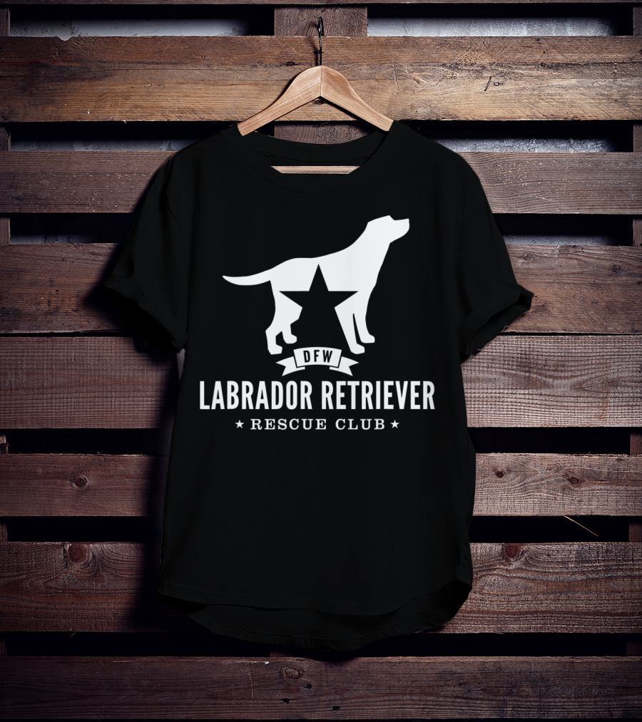 DFW Labrador Retriever Rescue Club Logo With Star And Dog T-Shirt