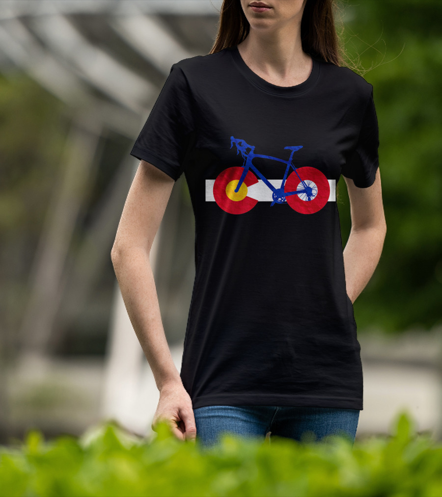 Colorado Flag Cycling Fusion Road Bike T-Shirt