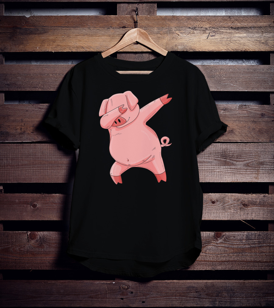 Dabbing Piglet Farmer Pig T-Shirt