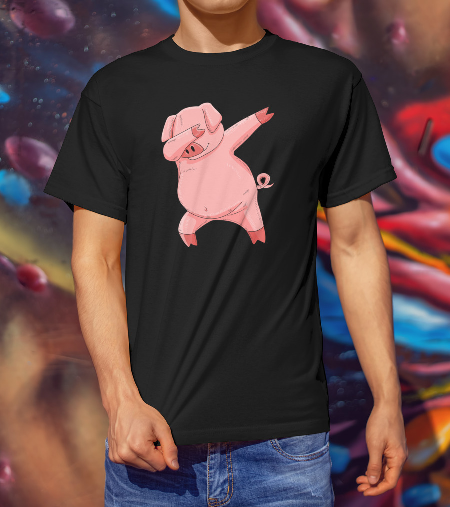 Dabbing Piglet Farmer Pig T-Shirt