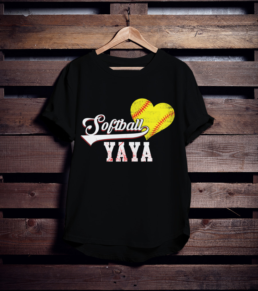 Softball Yaya Heart T-Shirt