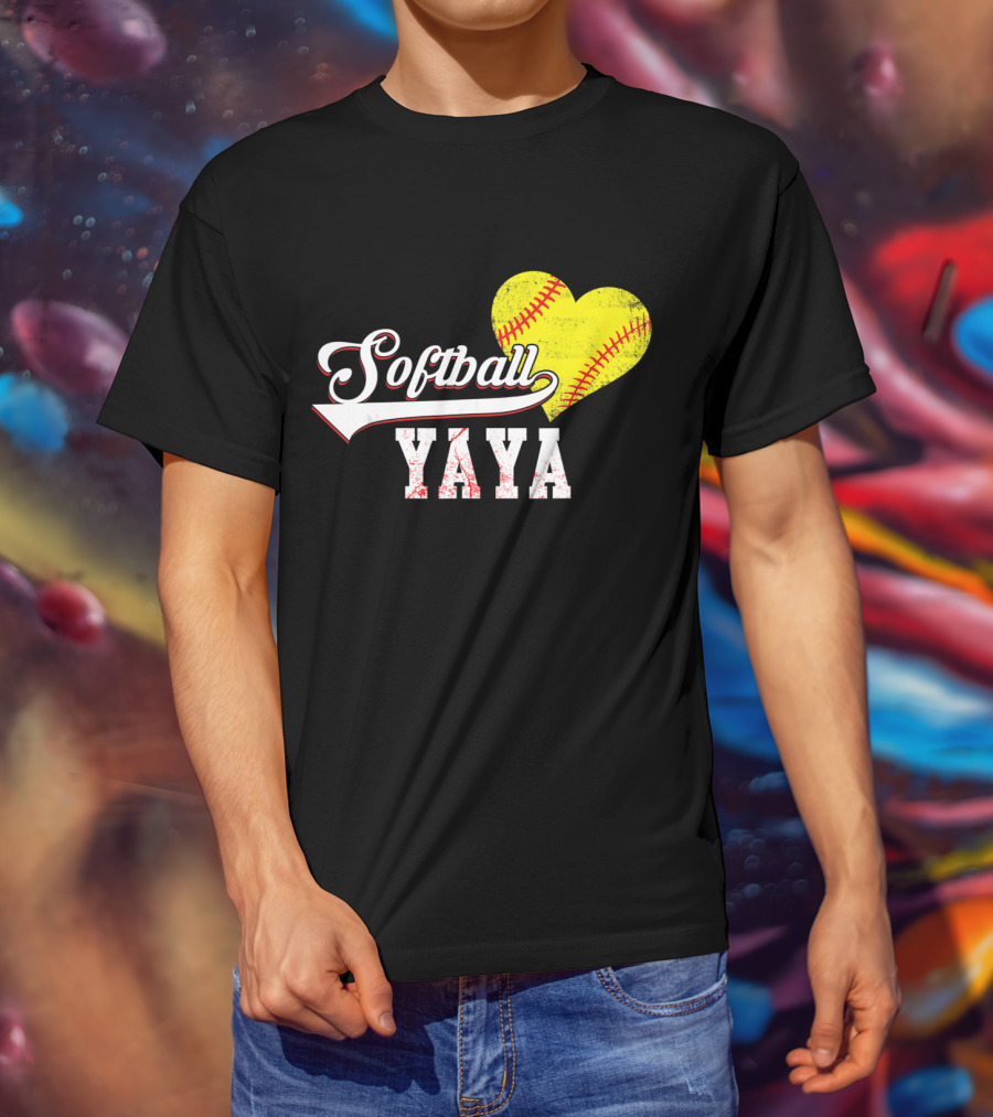 Softball Yaya Heart T-Shirt