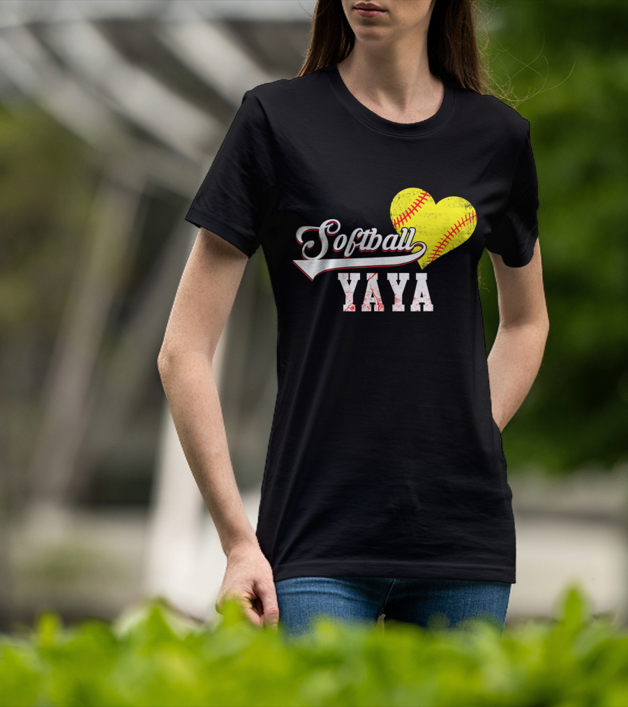 Softball Yaya Heart T-Shirt
