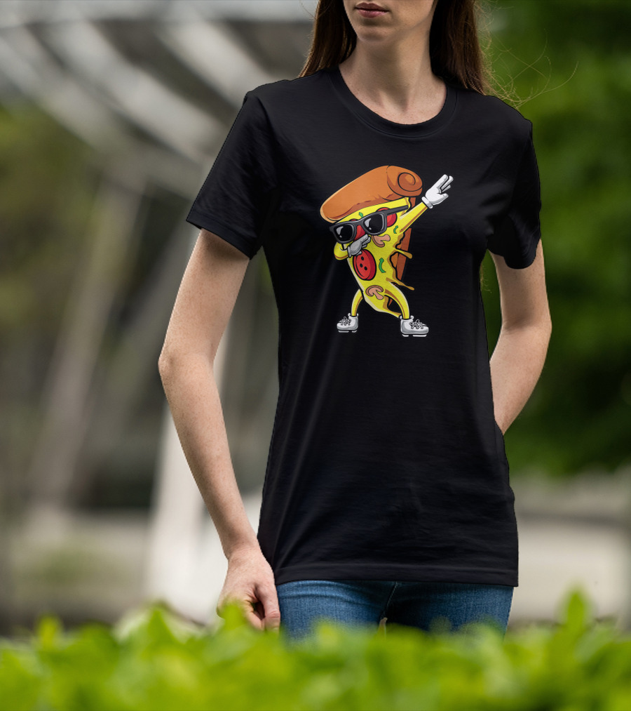 Dabbing Pizza Slice With Sunglasses And Sneakers Italian Food T-Shirt