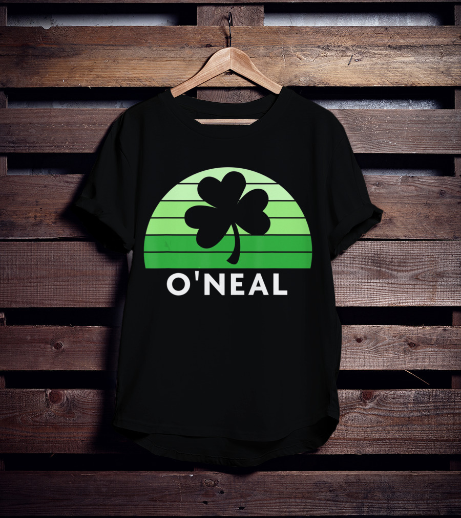 O'Neal Irish Family Name Shamrock Green Stripes T-Shirt