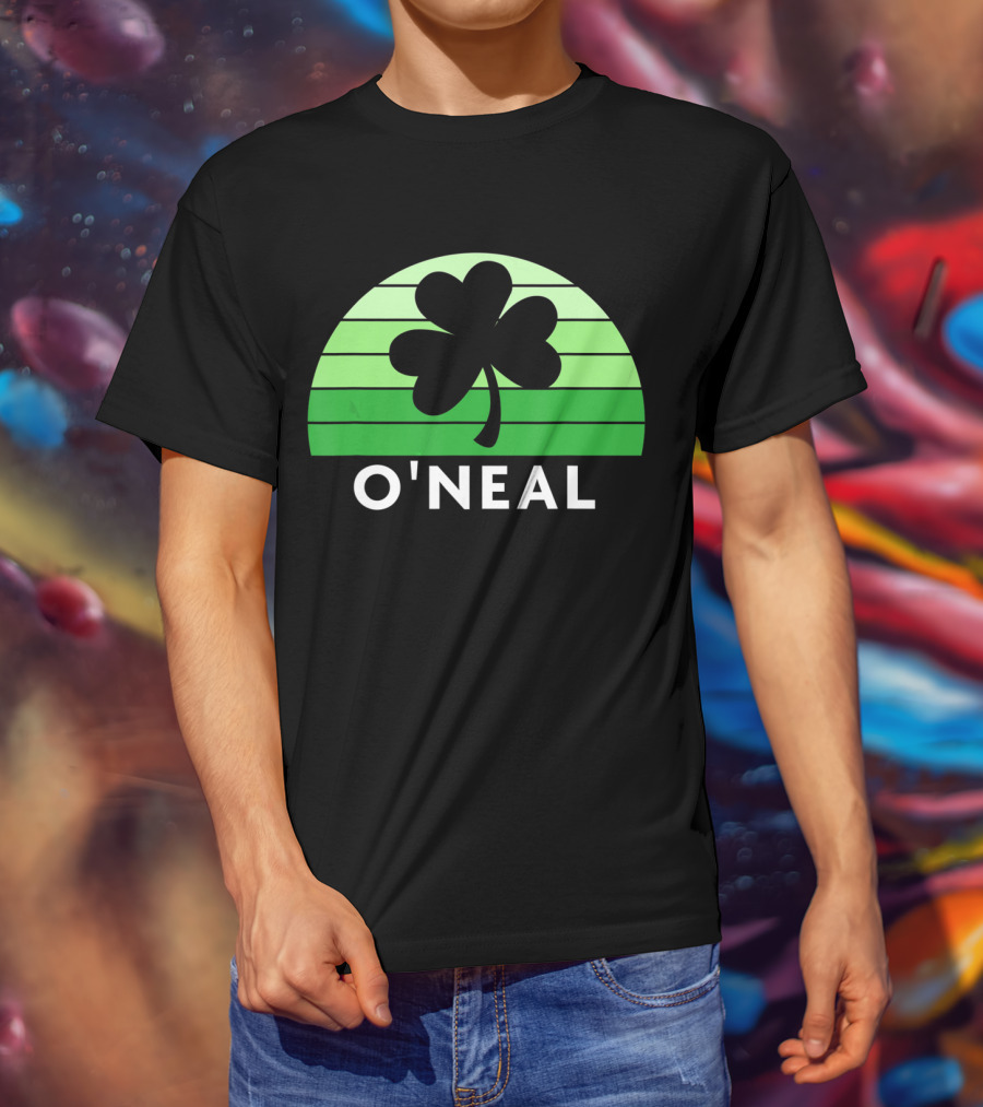 O'Neal Irish Family Name Shamrock Green Stripes T-Shirt