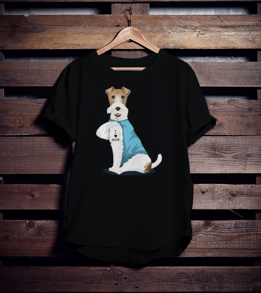 Fox Terrier I Love Mom Tattoo T-Shirt