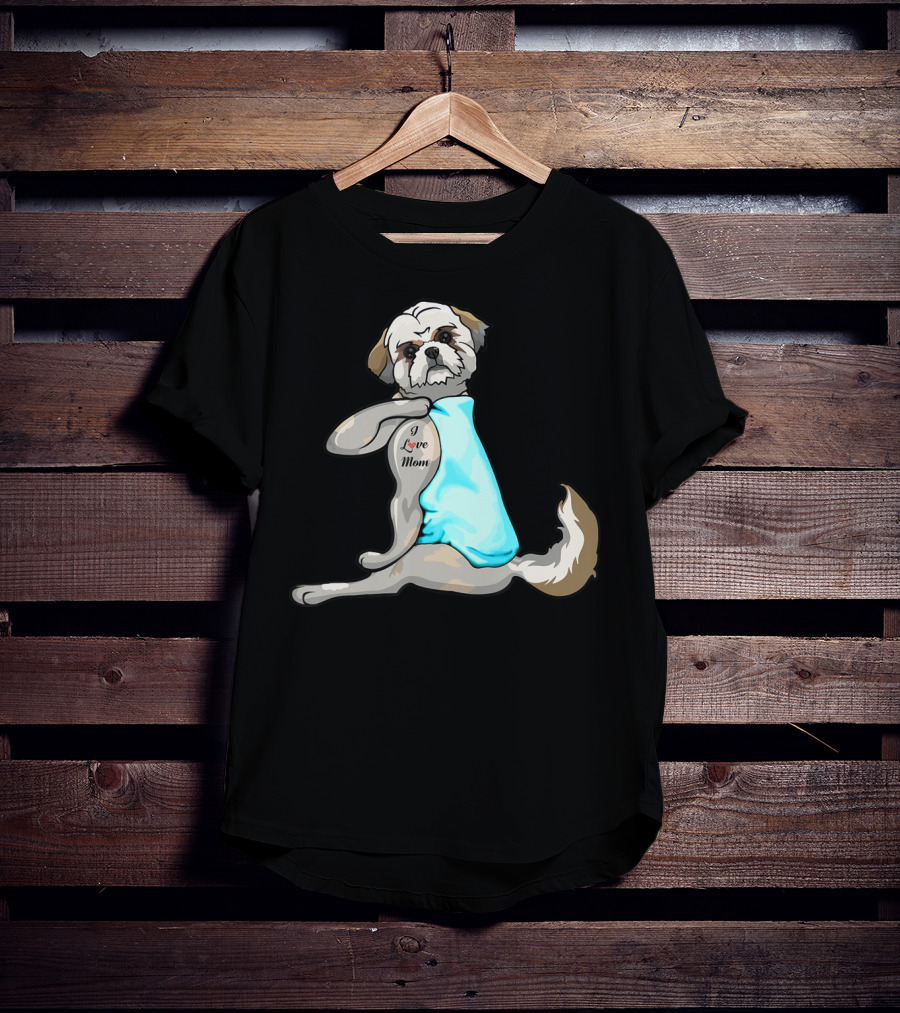 Shih Tzu I Love Mom Tattoo T-Shirt