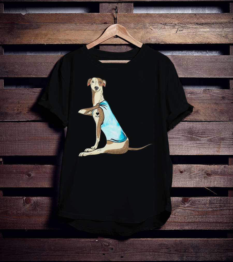 Whippet Dog I Love Mom Tattoo Iconic T-Shirt