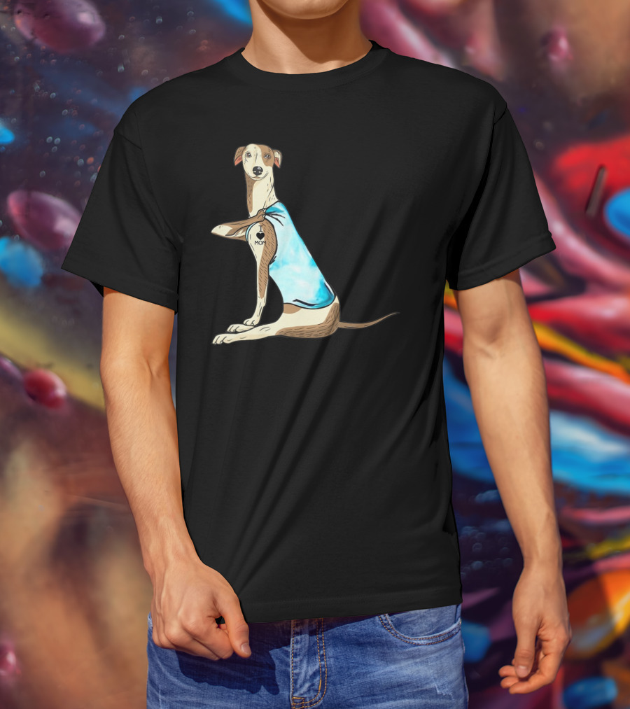 Whippet Dog I Love Mom Tattoo Iconic T-Shirt