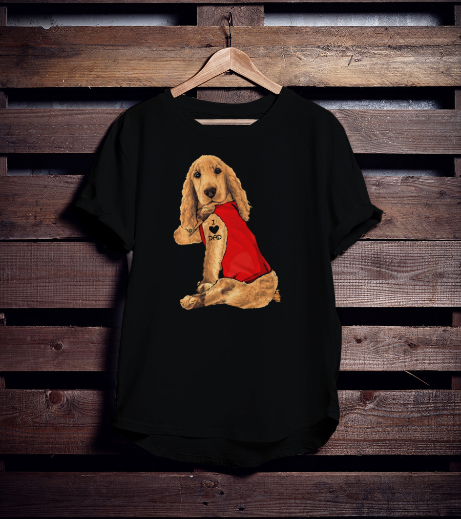 I Love Dad English Cocker Spaniel Red T-Shirt